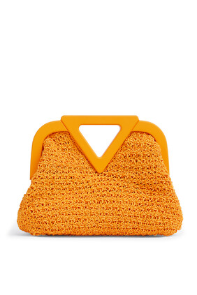 Point Crochet-Knit Clutch Bag